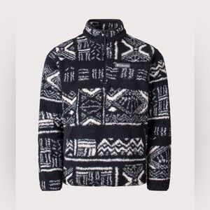 Columbia Rugged Ridge High Pile Quarter Zip Fleece Black Deschutes Days Size XL